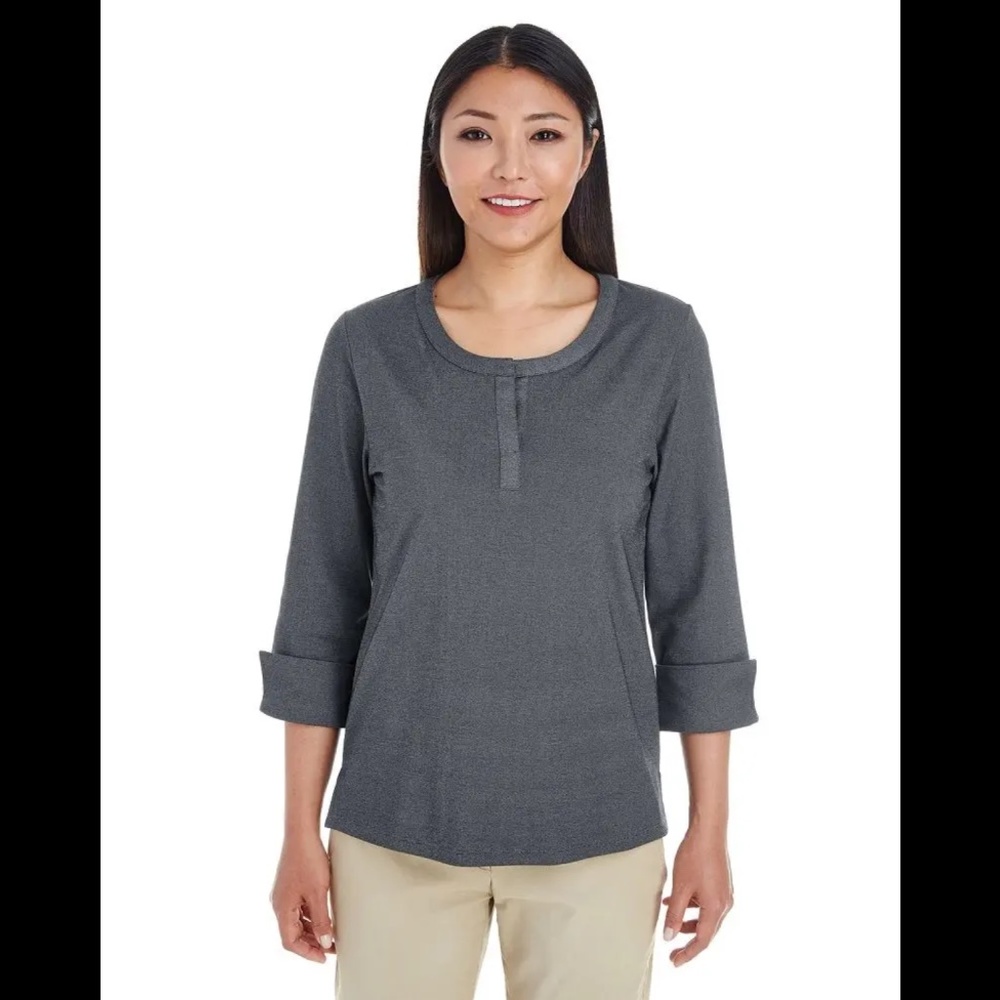 Devon & Jones Ladies' Cotton Blend Melange Knit Top